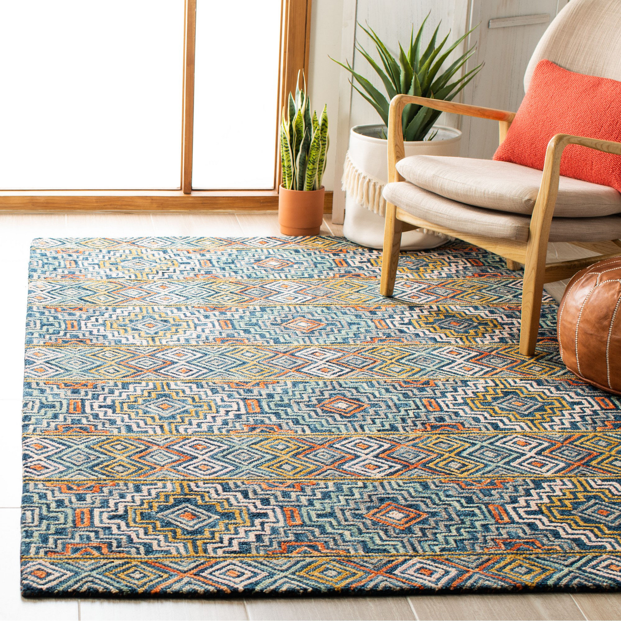 Hand Tufted Wool 2'6''x10' Runner 2024 Area Rug Solid Blue Light Blue BBH Homes BBK00201